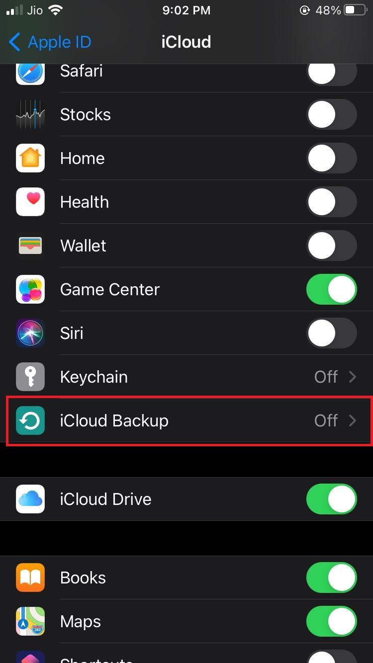 backup do iCloud