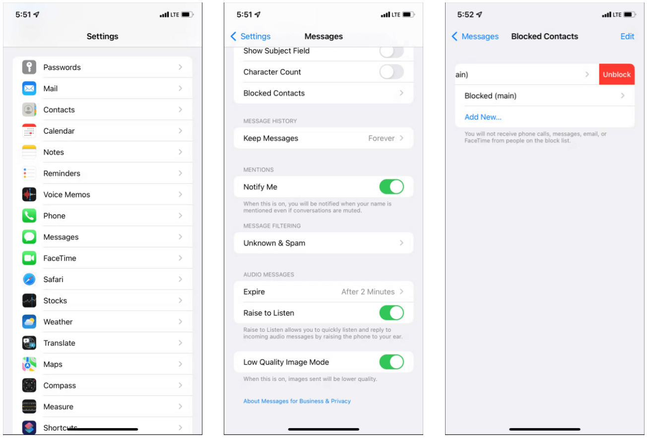 débloquer des contacts