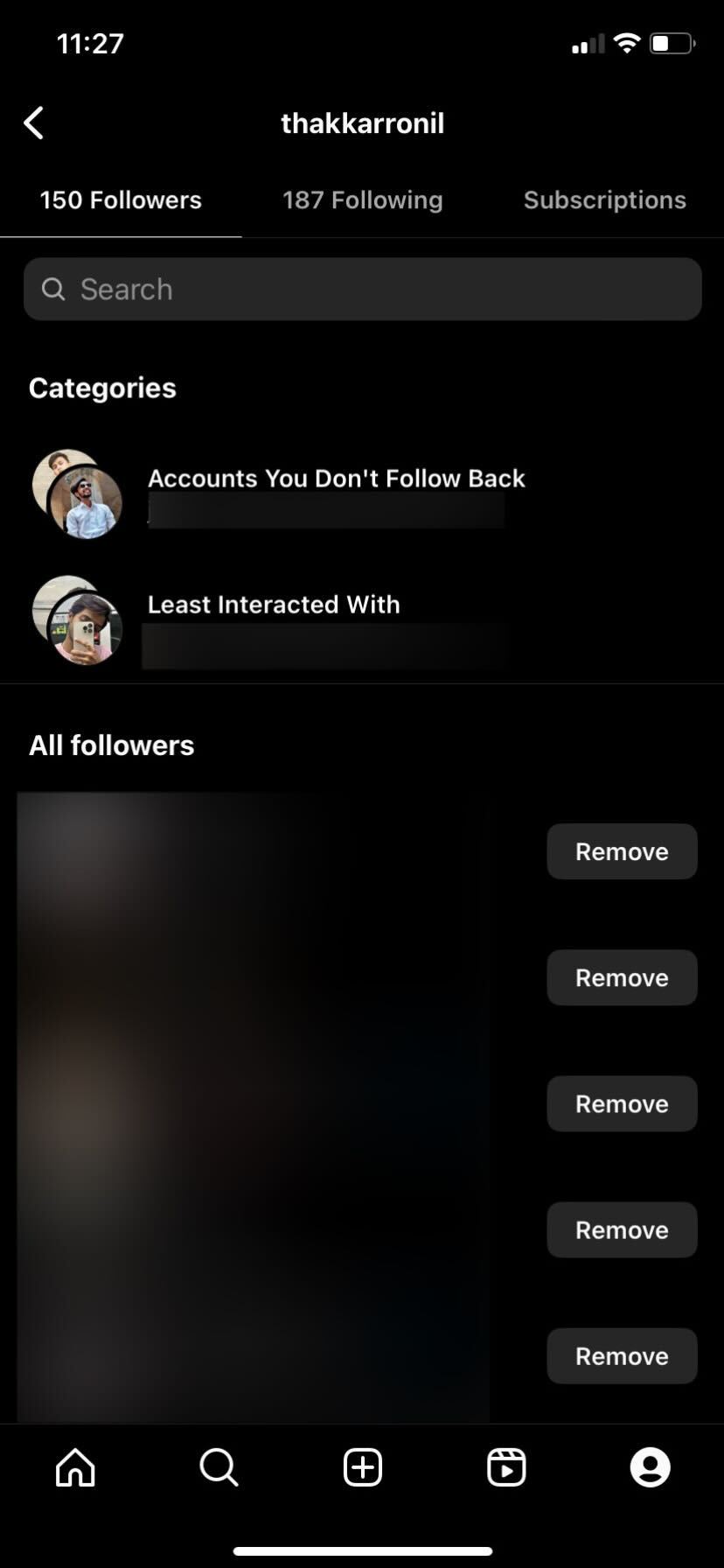 Option „Instagram-Konten, denen Sie nicht folgen“.
