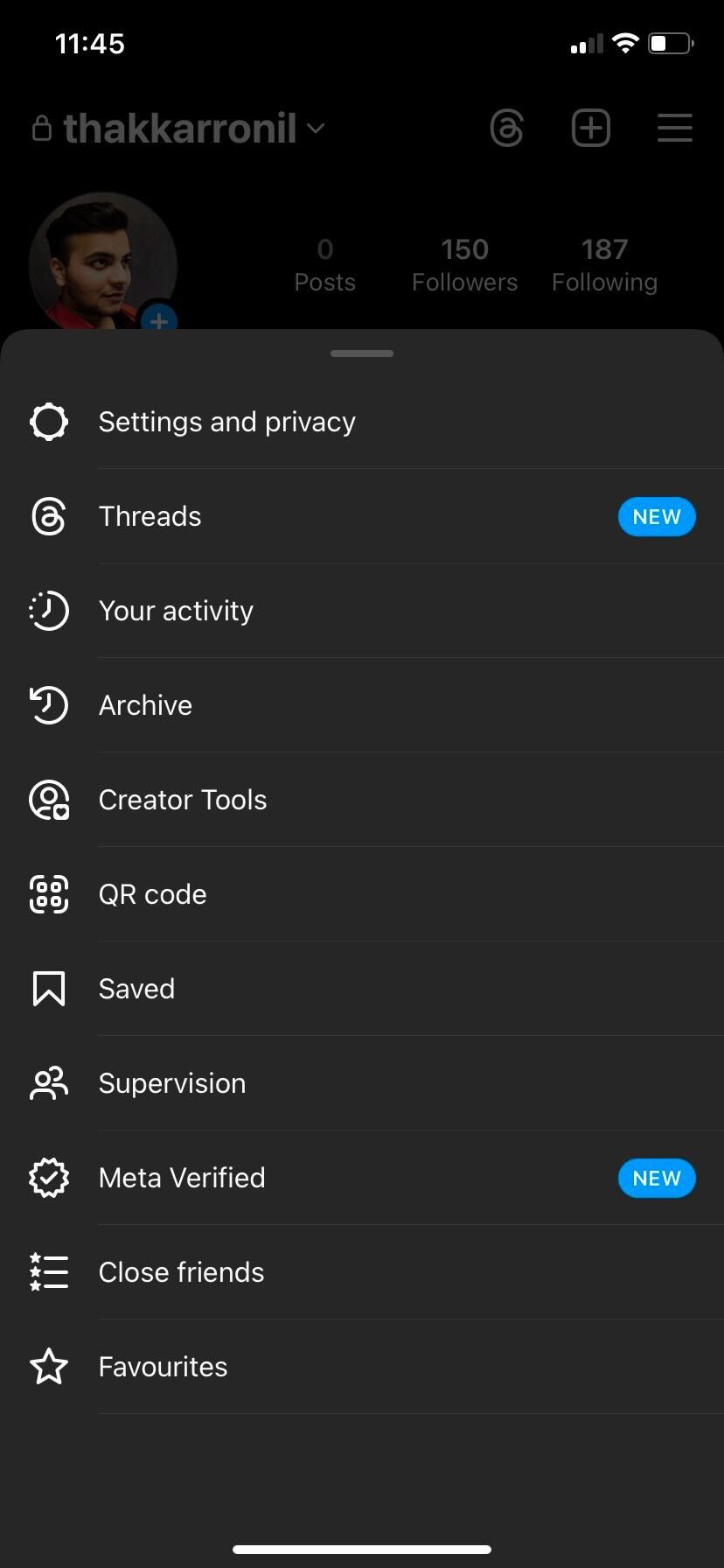 Configuración de Instagram y opción de privacidad