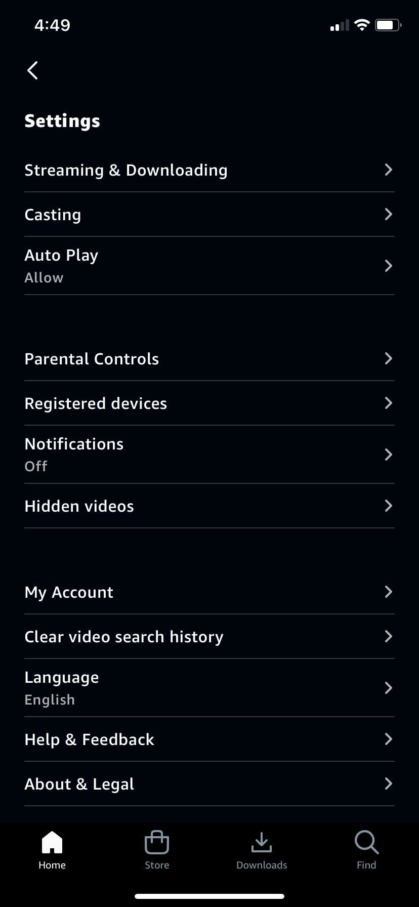Amazon Prime Video 앱 등록된 장치