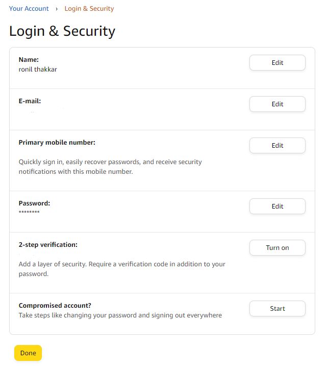 Amazonパスワード編集ボタン