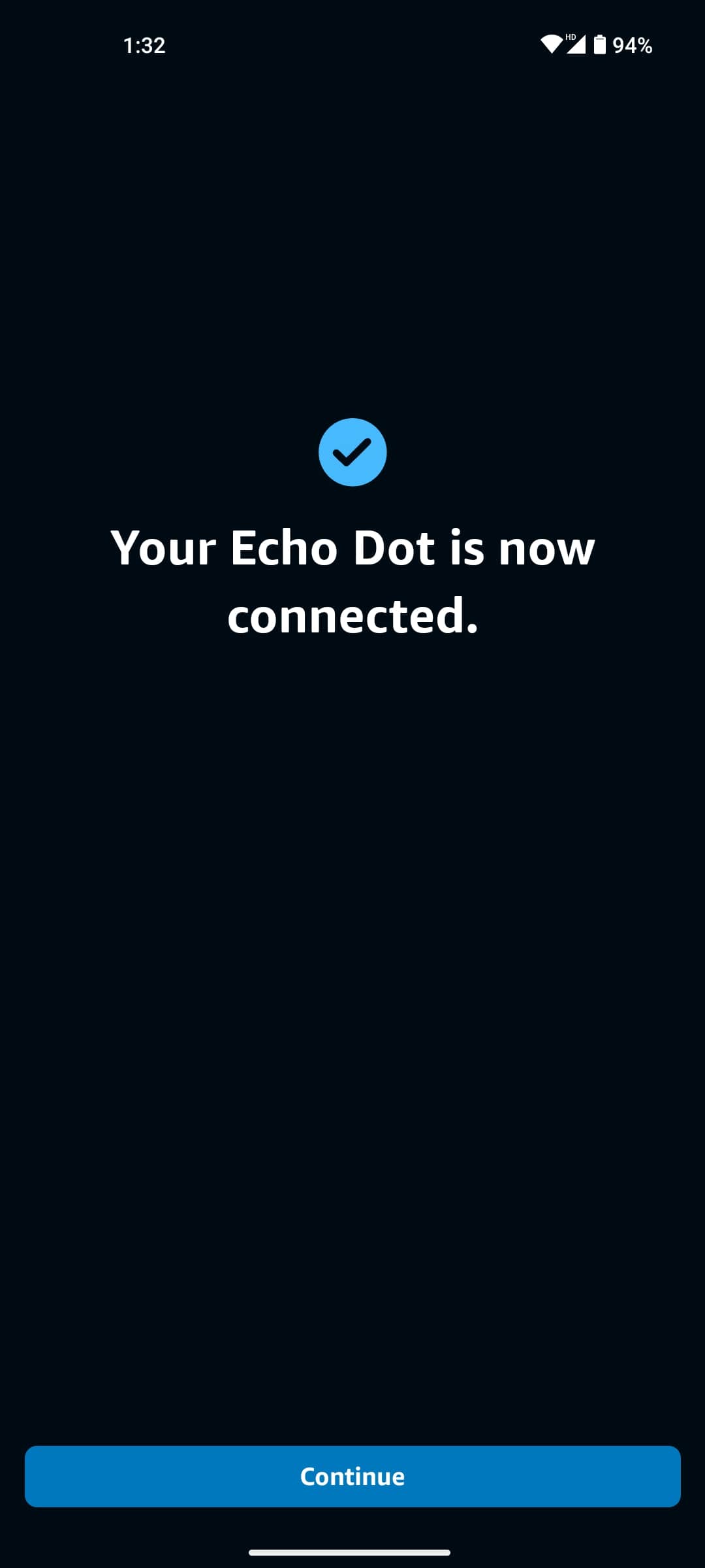 Alexa アプリ Amazon Echo デバイスが接続されました