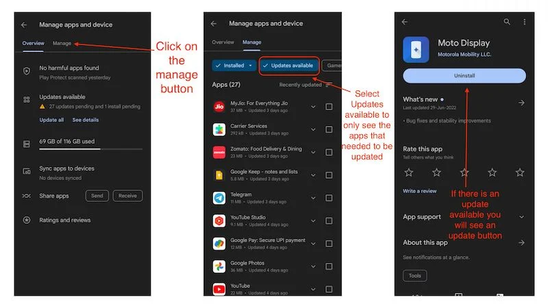 only updating the system apps