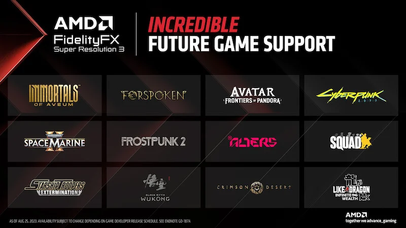 titoli che supporteranno fsr 3 titles that will support fsr 3