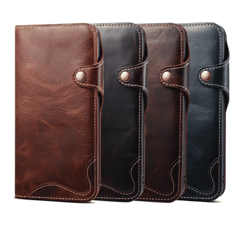 Étui portefeuille en cuir véritable durable pour iPhone 11