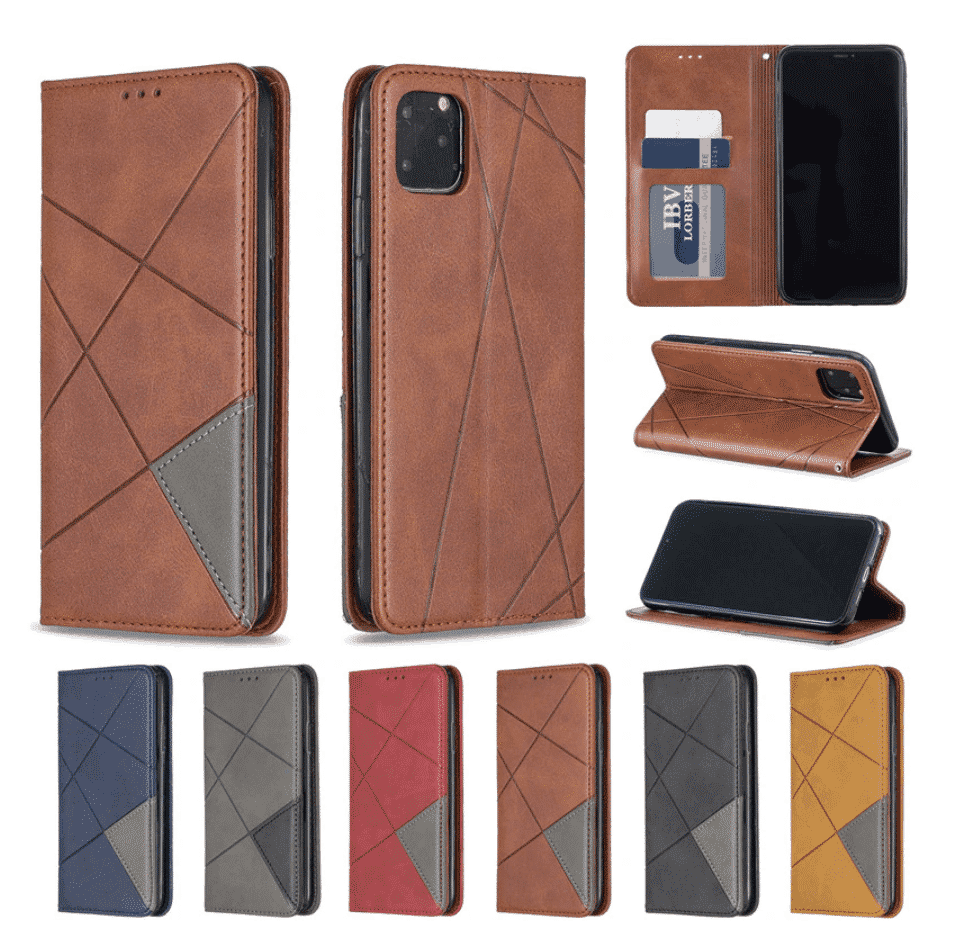 Роскошный кожаный чехол-бумажник с откидной крышкой для iPhone 11
