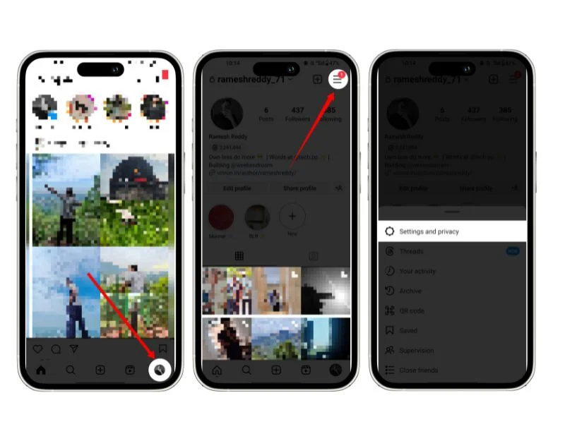 instagram settings and privacy settings