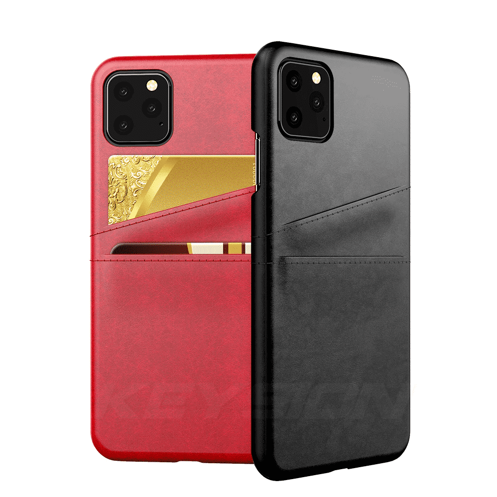 Estuches de cuero con bolsillo para tarjetas KEYSION para iPhone 11