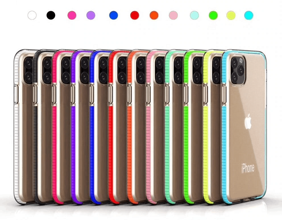 iPhone 11 için URCASE Renkli Çerçeve Şeffaf Kılıflar