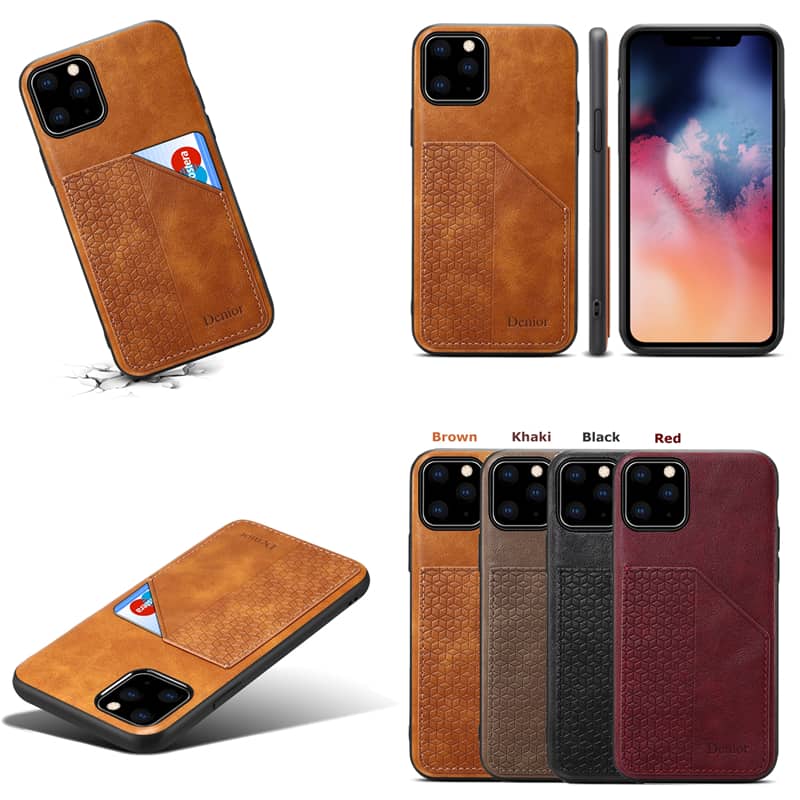 Étui porte-cartes en cuir de luxe pour iPhone 11