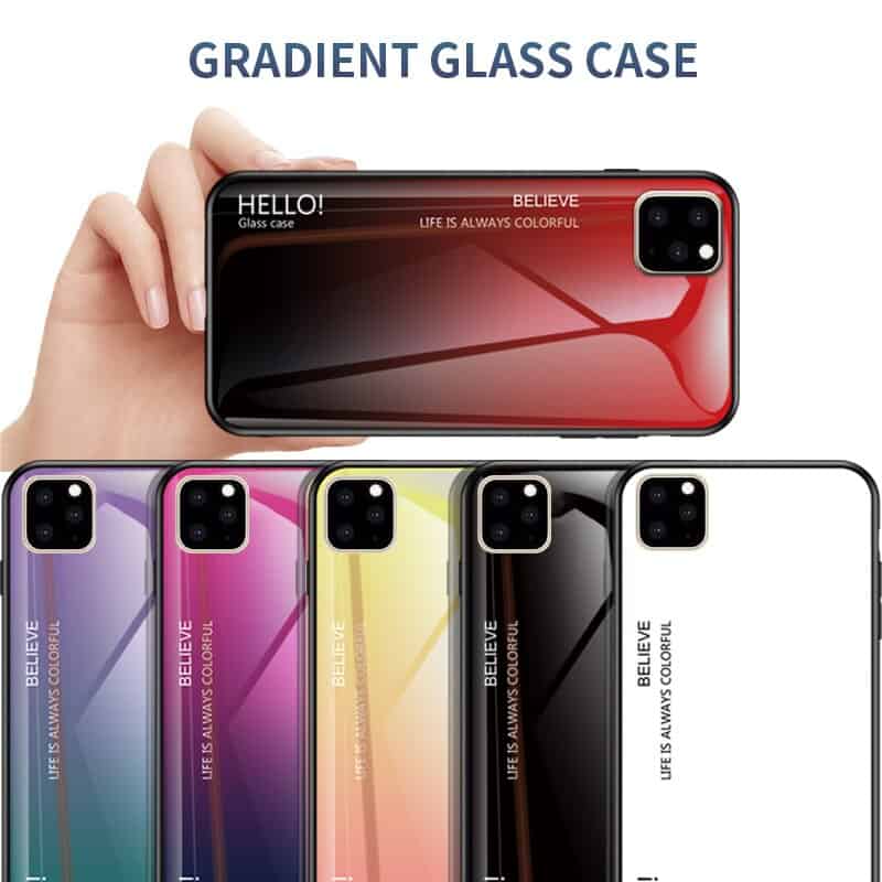 Huse din sticlă temperată Ollyden Gradient pentru iPhone 11