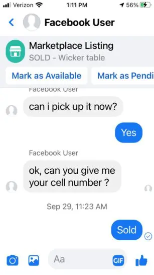 Penipuan verifikasi identitas Marketplace Facebook