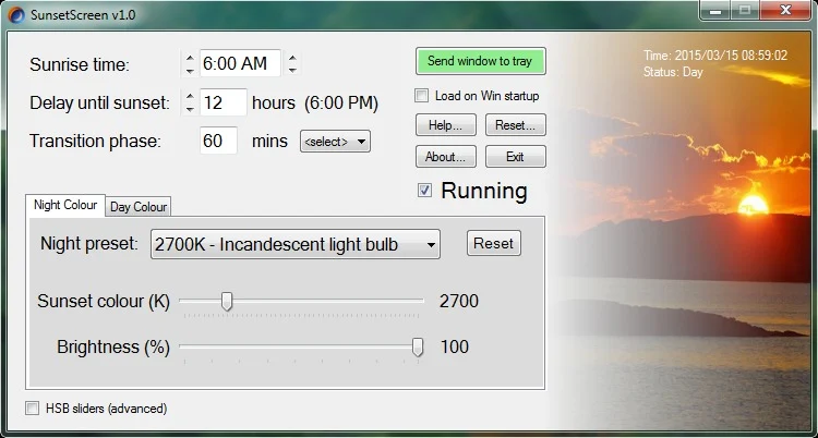 sunsetscreen app