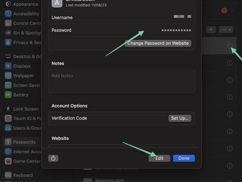 find your required password