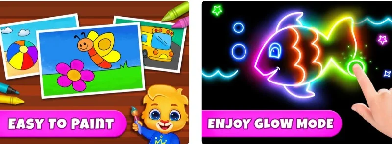 coloring-games-painting-glow game on ipad