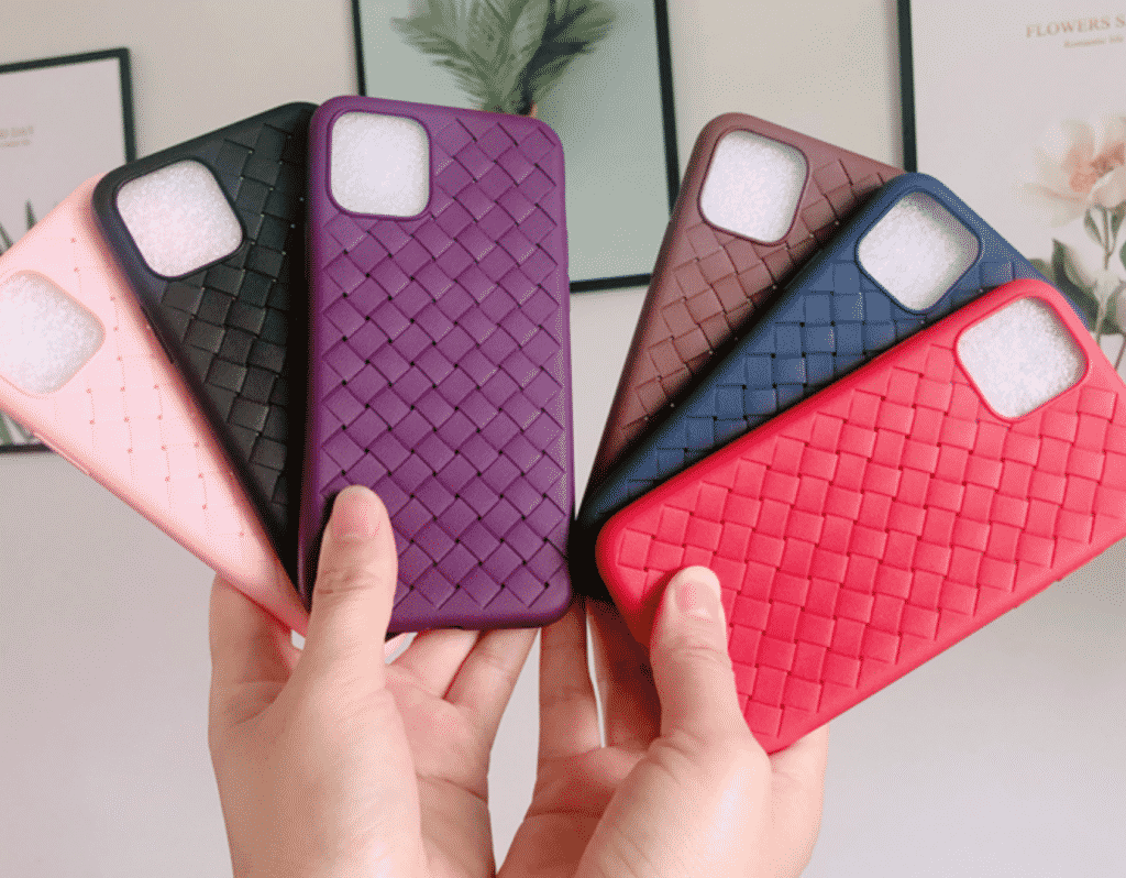 Capa para iPhone 11 Pro da Capa com padrão de couro Weave