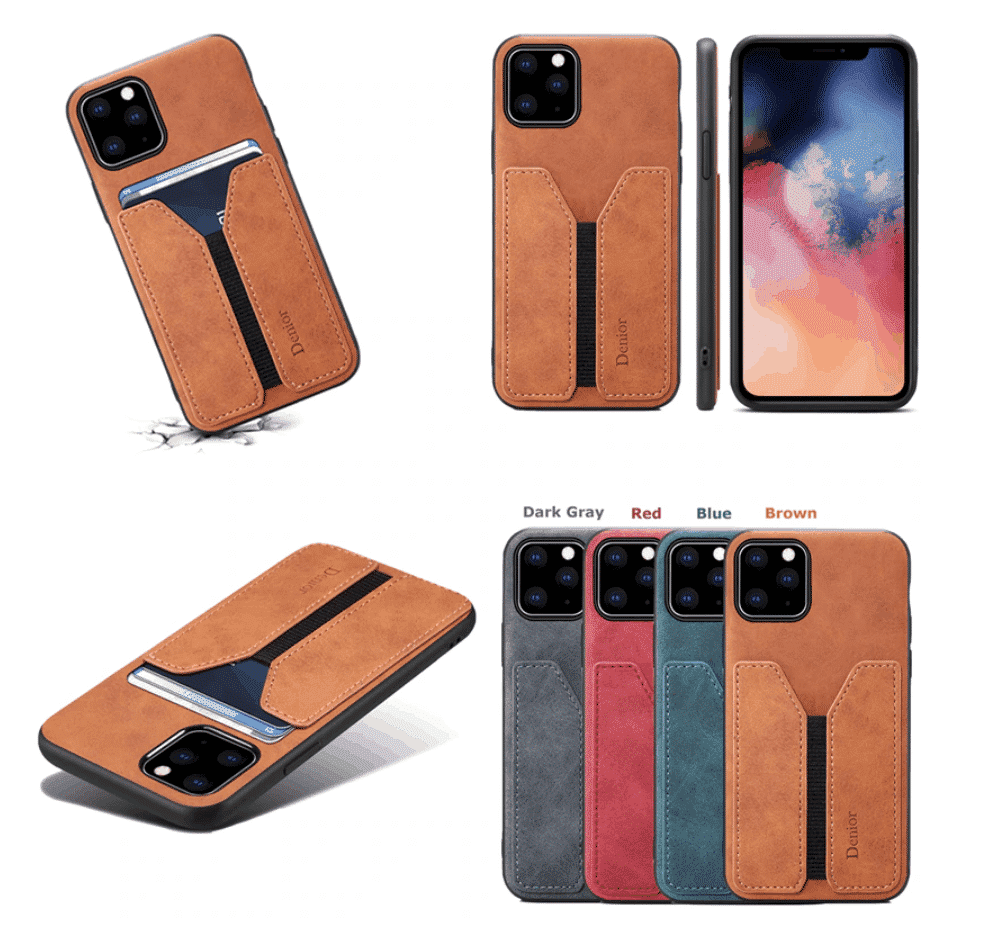 Deluxe Leather Card Holder Case สำหรับ iPhone 11 Pro Max