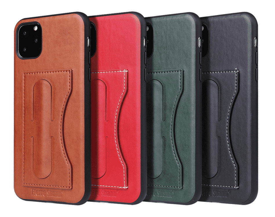 Estojo porta-cartões de couro falso fashion para iPhone 11 Pro Max