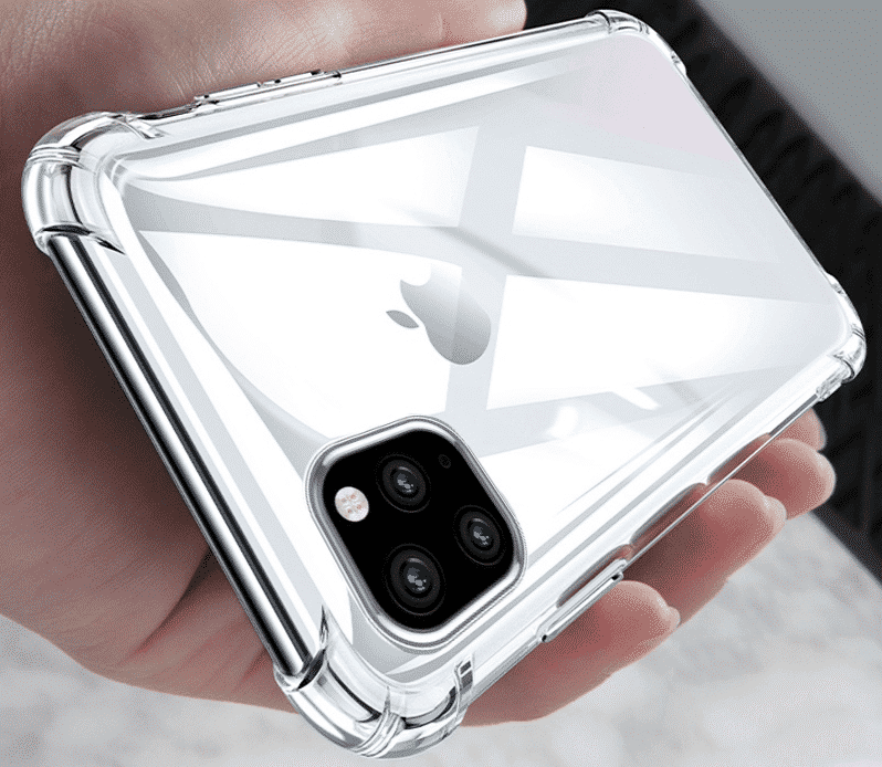 Capa de silicone transparente à prova de choque para iPhone 11, iPhone 11 Pro e iPhone 11 Pro Max