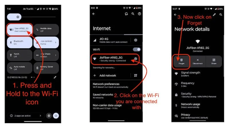 forget the wi-fi network
