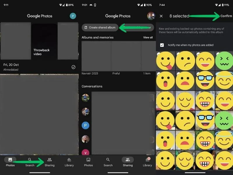 merging google accounts using shared albums 1