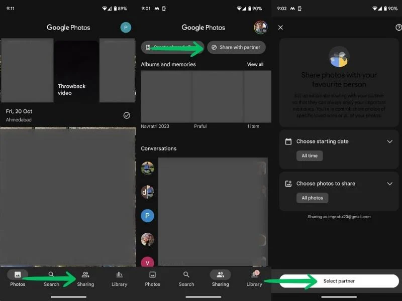 merging google accounts using partner share 1