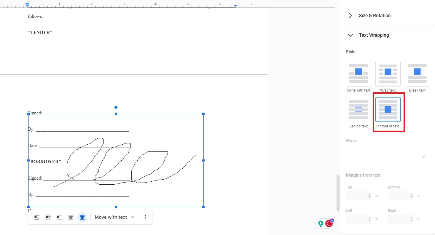 Google Drive Metnin Önünde