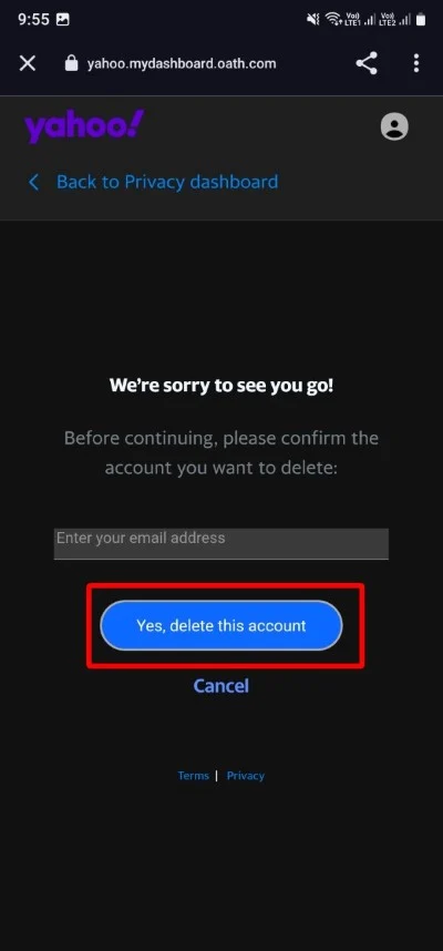 how to delete your yahoo account
