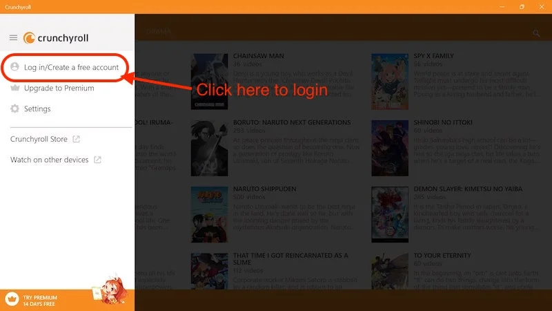 login your account on windows