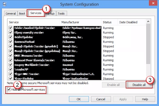 Hide all Microsoft Services