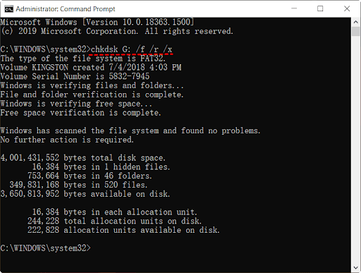 Check for file system errors