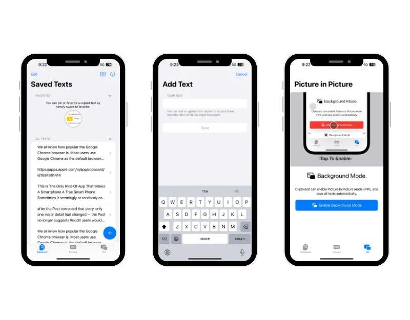 لقطات شاشة لتطبيق الحافظة clipboard app screenshots