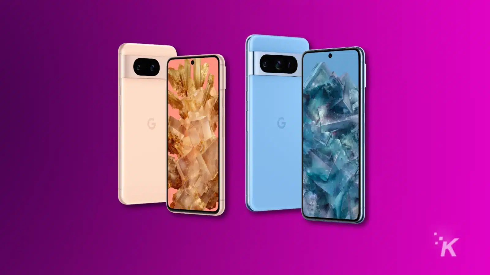 google pixel 8a: notícias, rumores, recursos, preço e data de lançamento Pixel 8 and 8 pro on a purple background