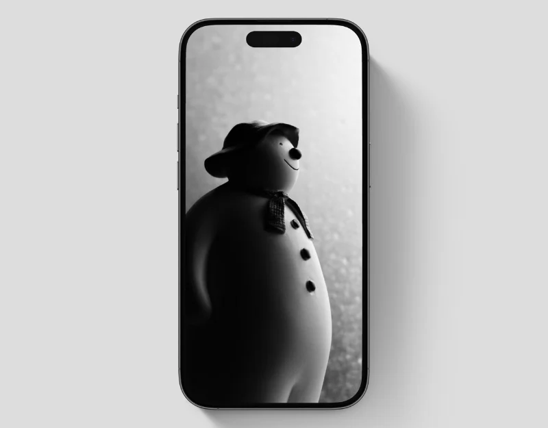 monochromatyczna tapeta bałwana monochrome snowman wallpaper