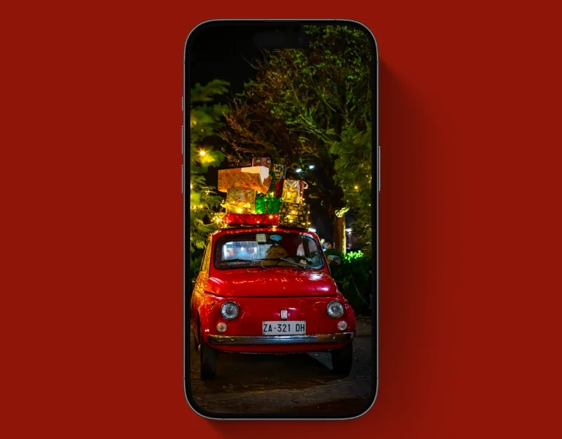 tapeta z dostawą świąteczną holiday delivery wallpaper