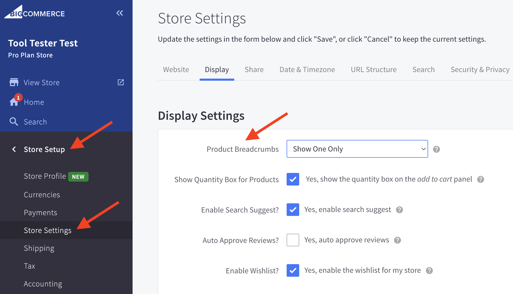 BigCommerce'de Breadcrumb'ları Ayarlama