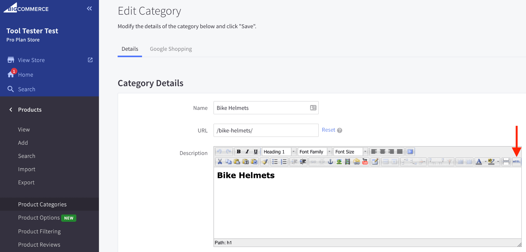 BigCommerce Kategorilerine şema mikro verileri ekleme