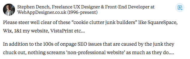 quora squarespace seo resposta negativa