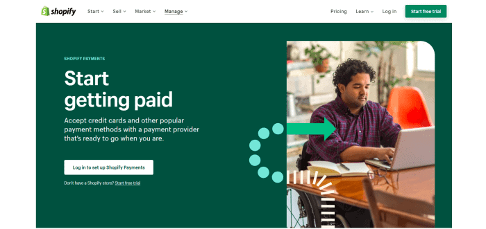 modes de paiement Shopify