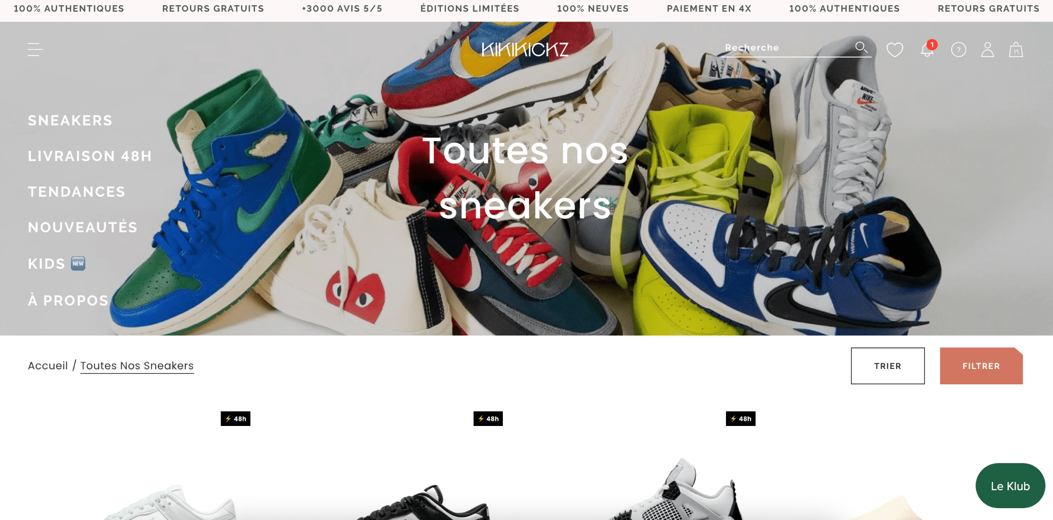 Kikikickz shopify magasin de baskets
