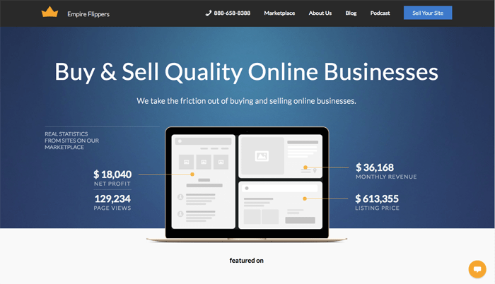 Empire Flippers - Flippa のようなサイト