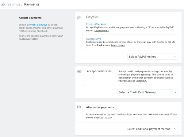 การชำระเงินของ Shopify