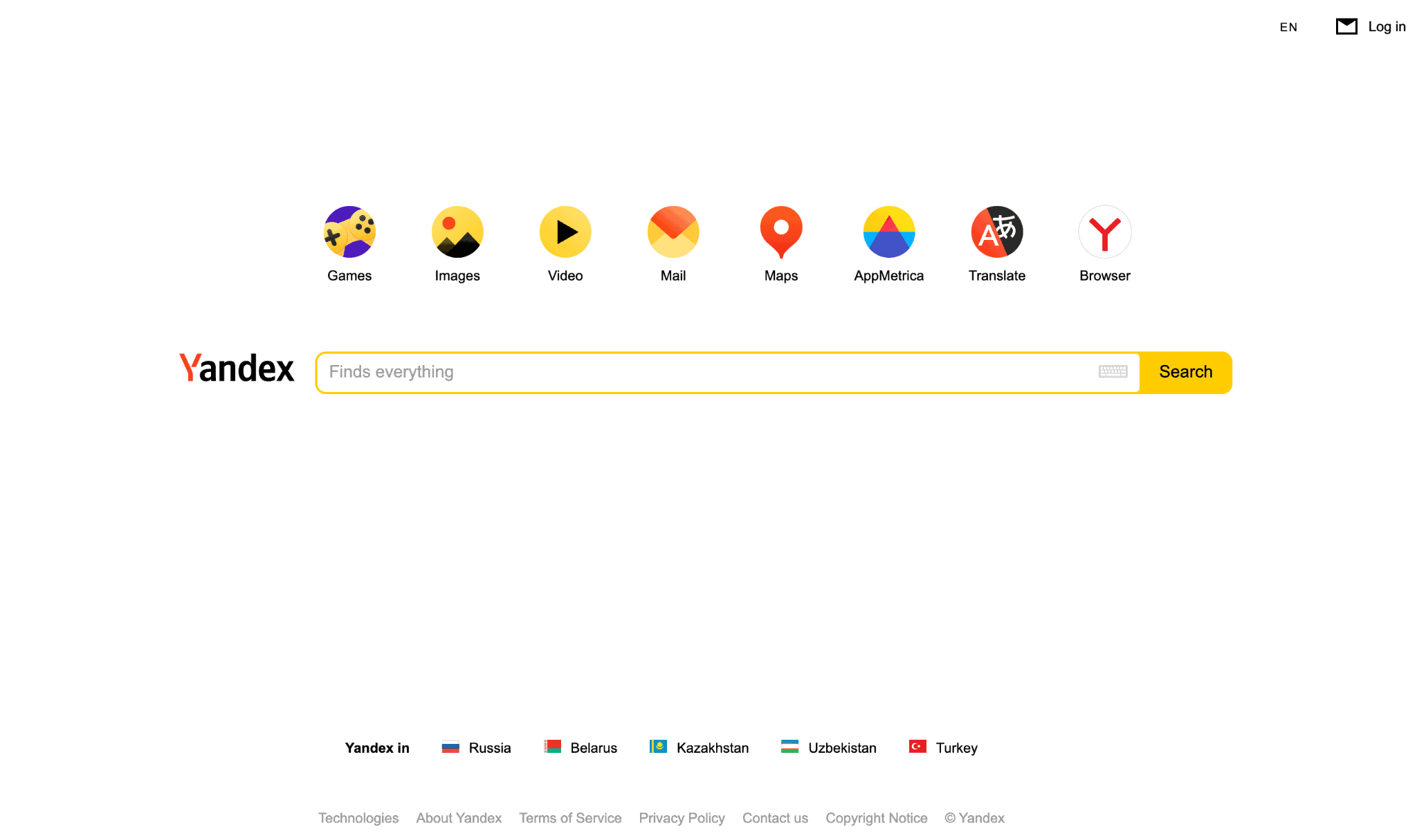 yandex 主页