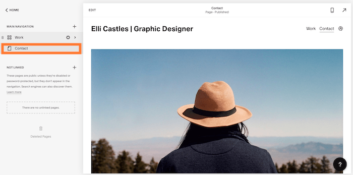 contatto tutorial di Squarespace