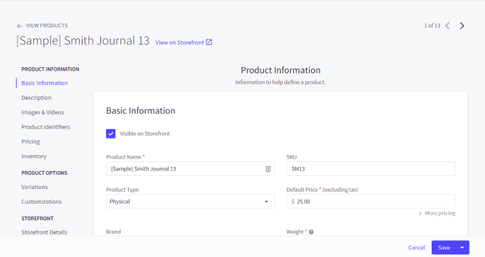 การนำเสนอผลิตภัณฑ์ BigCommerce