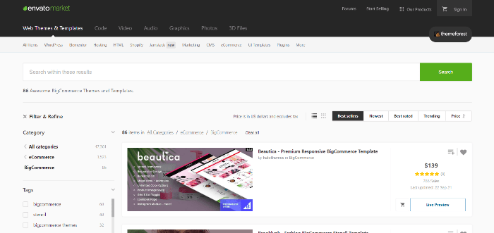 موضوعات BigCommerce على ThemeForest