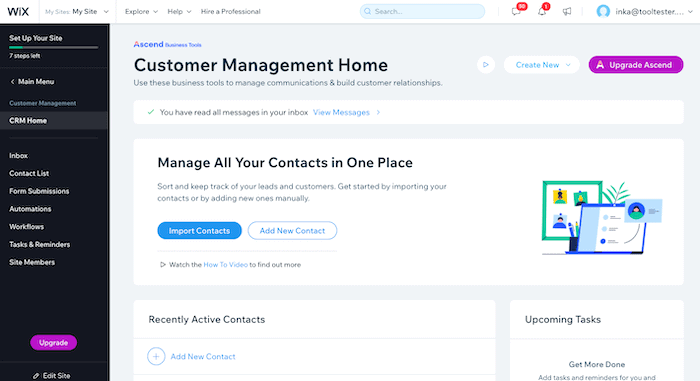 يصعد بواسطة wix crm