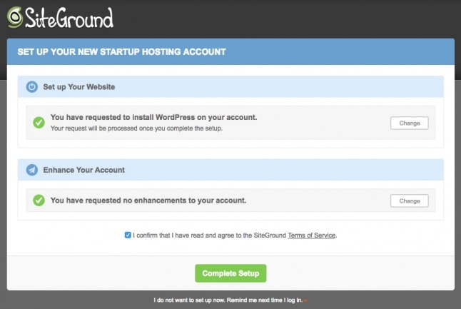 WordPress.com vs. WordPress.org Siteground-Installation