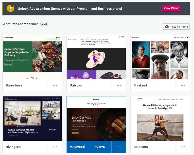 WordPress.com vs. WordPress.org-Themen